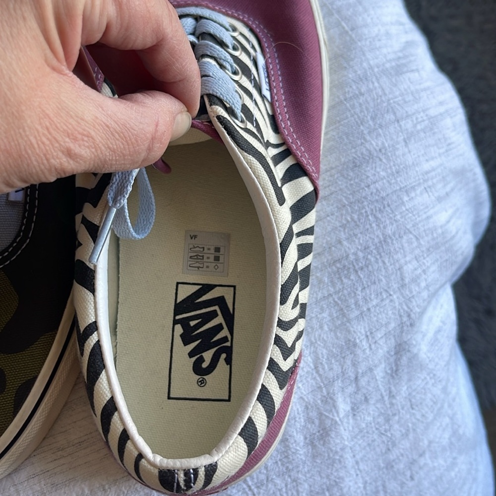 Vans- VINTAGE- H2F! Zebra Camo Mix/Match- Mens 9 Women 10.5 - NEW Sneakers - Picture 4 of 8